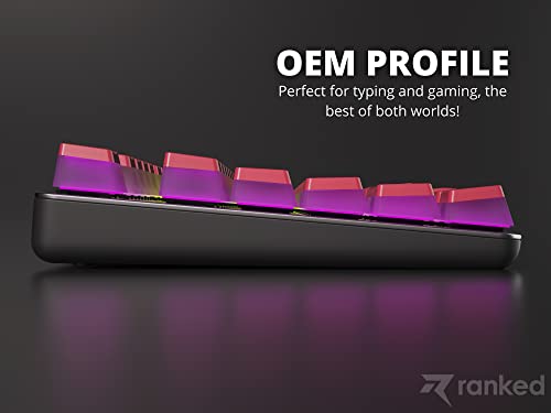 Image of Ranked Pudding PBT Keycaps | 112 Double Shot Translucent ANSI US & ISO Layout | OEM Profile for RGB Mechanical Gaming Keyboard (Very Peri)