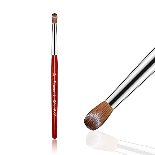 100% Pure Kolinsky Acrylic Nail Brush, Round Oval Tip Professional Nail Brush Red Wood Handle Nail Art Painting Brush for Manicure Pedicure Application#R12