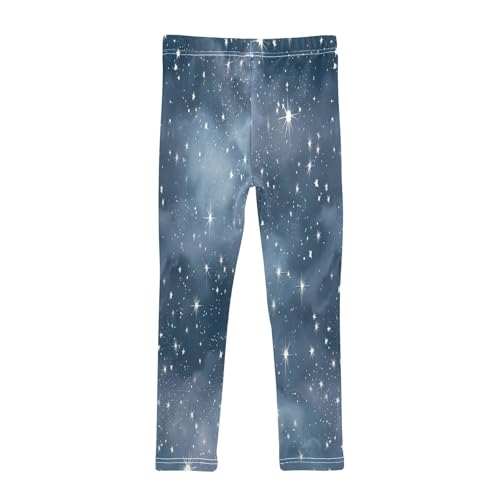 Starry Night Sky Twinkling Stars Girls Leggings Kids Yoga Pants Dance Active Tights 4T2
