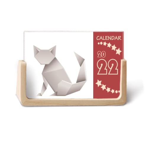 Calendrier de bureau Origa 2022 au design de chat géométrique élégant