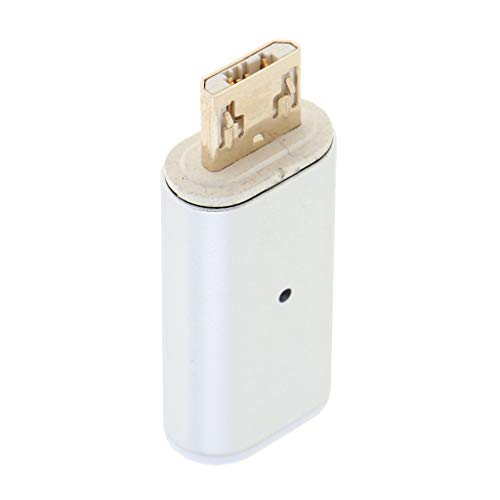 変換アダプタ 磁気コネクタ USB C→マイクロUSB タイプC マグネット Android適用 銀