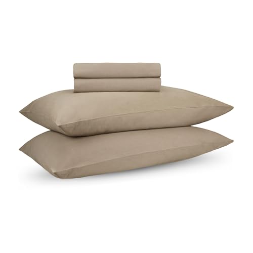 Image of Riverbed Brown Percale Cotton Cooling Bedsheet Set - 100% Cotton, Soft & Breathable, Bedsheet 106x106 in + Pillow Covers 18x27 in, Premium Bed Linen for All Seasons