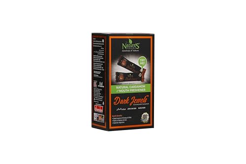 Image of Nature's Treat Dark Jewels Natural Cardamom Mouth Freshener | 50 Ct | 3.17 oz | 90gm | Pack of 2