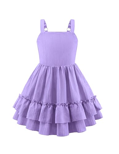 Image of Arshiner Girls Cami Summer Dress Boho Sleeveless Casual Sundress with Pockets for 4-12 Y