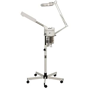 Buy-Rite 2-in-1 Marie Ozone Facial Steamer, 5 Diopter Magnifying Lamp, Fully Adjustable Height, 360′ Swivel, Timer and Automatic Shut-Off, Large Star Base with Wheels, MEI-2001A