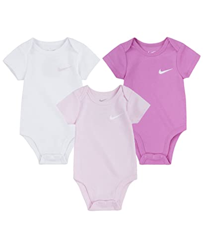 Image of Nike Infant Short Sleeve Bodysuits 3 Pack (Multi(56K647-A9Y)/P, Newborn)