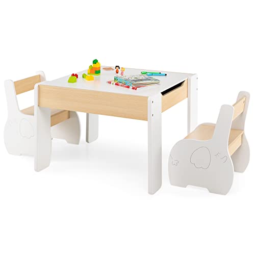 🦊★Robusta Struttura in Legno★ Il nostro set di sedute per bambini è realizzato in MDF di alta qualità, quindi è resistente. Le robuste gambe in pino rendono il tavolo molto resistente e stabile.