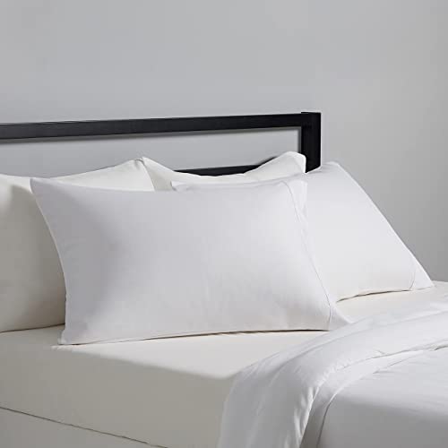 Image of Amazon Basics King Pillow Cases Set of 2 - Lightweight, Super Soft Easy Care Microfiber, Bright White, 40" L x 20" W, Pillows Not Included