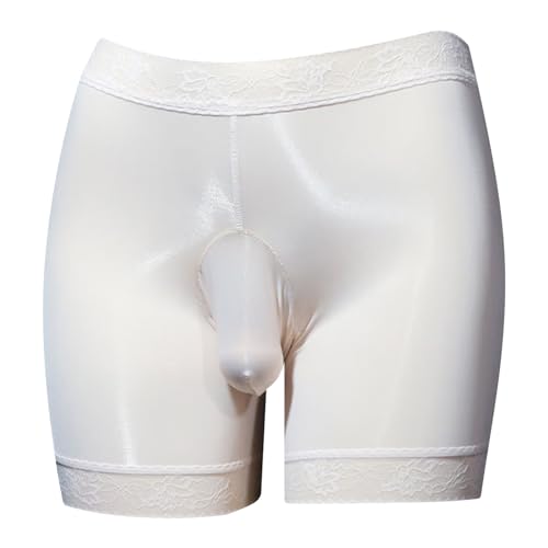 Lejafay Sissy Mens Translucent Bulge Pouch Panties Glossy Stretchy Underwear Bikini Briefs Shorts