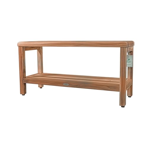 ✅ 10 Best Teak Shower Bench 10 EcoDecors Eleganto 35 Inch Natural Color Waterproof Teak Wood Shower Bench Stool Seat Chair for Inside Shower Storage Shelf Provides Safety, Storage, and Organization for Bathroom Accessories
