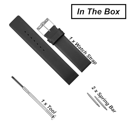 Image of DBLACK ''TNDS1'' Slim Leather Watch Strap, Minimalist style and a Bamboo-texture Design Belt / / For 18mm, 20mm, or 22mm, Compatible for TITAN Edge Slim Watches (Choose Your Size & Color)