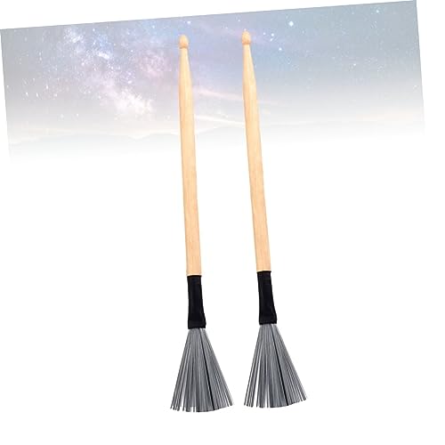 Conjunto de baquetas y cepillos para batería de madera y alambre de acero, 294 mm, para principiantes y profesionales, ideal para jazz miniatura 4