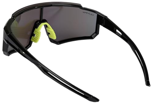 NuVew NW YL491 Mirrored Rim-Less Sports Sunglasses (Large, Black) - Image 4