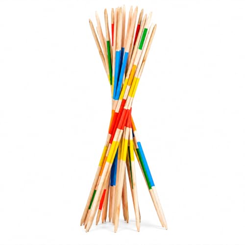 GRENADINE BOUTIQUE Jeu de Mikado en Bois Geants Colores – Jeu Adresse Concentration Dexterite Famille Enfants Adultes – Jeu Classique Transportable avec...