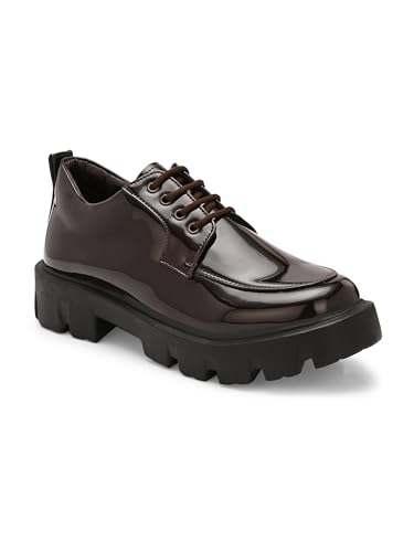 Image of Leo Stylish Patent Chunky Casual Shoes for Casual & Formal Purpose