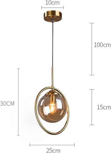 Image of Wall Lamp Chandelier Pendant Light, Home Decor for Bedroom, Living Room, Hallway, Cafe, Hotel, Restaurant (Amber Ring Hanging LAMP with LED Bulb Pack of 1)