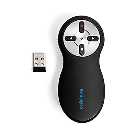 Kensington Wireless USB Powerpoint Presentation Clicker with Red Laser Pointer, Compatible with Windows & macOS - 20 m Range (33374EU) Cover