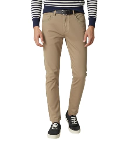 Men's Khaki Casual Pants Stretch Chino Straight-Leg Soft Modal for Business, Travel, Office, Outdoor