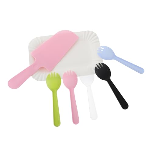 FOMIYES Quality Cake Knife Fork Tray Set 50 Pieces Party Dinnerware Birthday Party Tableware Random Color