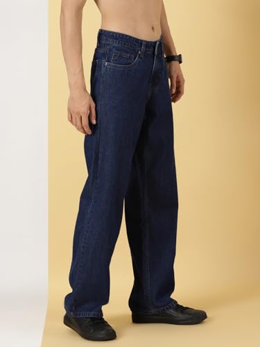 Image of Thomas Scott Men's Relaxed Fit Mid Rise Comfort Clean Look Light Fade Cotton Baggy Jeans