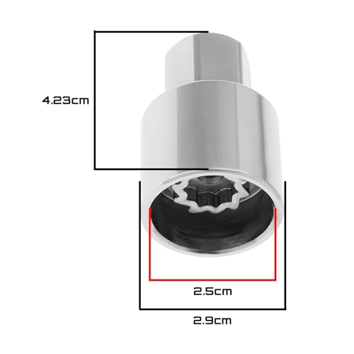 Image of OTOTEC Car Tire Anti Theft Screw Bolt 525 Car Wheel Lock Lug Nut Car Wheel Hub Anti Theft Screw Removal Tool Compatible with VW Compatible with Touareg