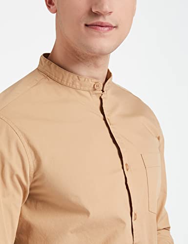Image of Amazon Brand - Symbol Men's Cotton Shirt | Chinese Collar | Casual | Plain | Full Sleeve | Summer - Regular Fit (Available in Plus Sizes)