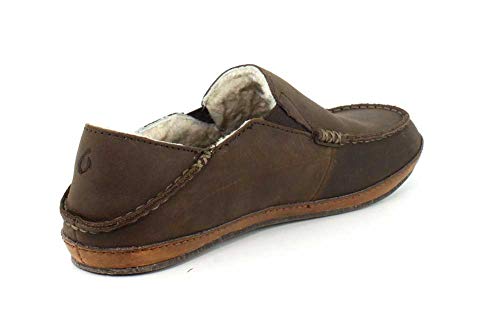OLUKAI Moloa Slipper Men's Slippers, Premium Nubuck Leather Slip On Shoes, Shearling Lining & Gel Insert, Drop-In Heel… - Image 5