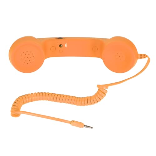 Teléfono Retro Teléfono, Auricular del Teléfono Celular USB C Radiation a Prueba de Fijación del Teléfono Fijo Vintage con un Zócalo de 3.5 Mm para Teléfono Inteligente (Orange)