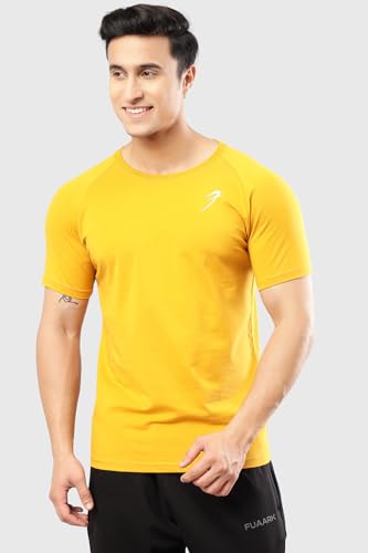 Image of FUAARK Men's Solid Slim Fit Sports Gym T-Shirt
