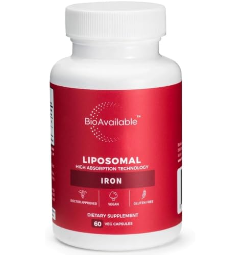 Liposomal Iron - 60 Capsules - Maximum Absorption & Energy Management - Dietary Supplements - Vegan & Gluten-Free