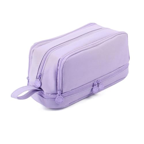 XFSRG Estojo escolar de grande capacidade estojo escolar extensível com 4 compartimentos Pencil Case para suprimentos escolares e escritório, meninas e meninos, Roxo, Estojo escolar