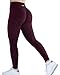 AUROLA Seamless Scrunch Legging Women Yoga Pants 7/8 Tummy Control Workout Running for Workout Fitness Sport Active Legging-25'' (S, Black Cherry)