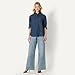 Amazon Essentials Women's Oversized-Fit Denim Button-Down Shirt, Medium Blue Vintage, Large