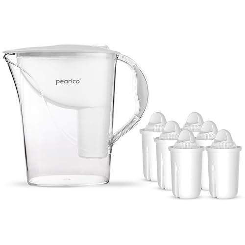 PearlCo - Aktions Wasserfilter inkl. 6 classic Filterkartuschen - zur Reduzierung von Kalk, Chlor, Blei & Kupfer - Made in EU