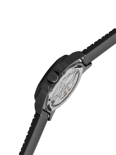 Image of French Connection Mechalume Men's Automatic Watch See-Through Green Round Dial Silicone Strap Model - FCA23NBL
