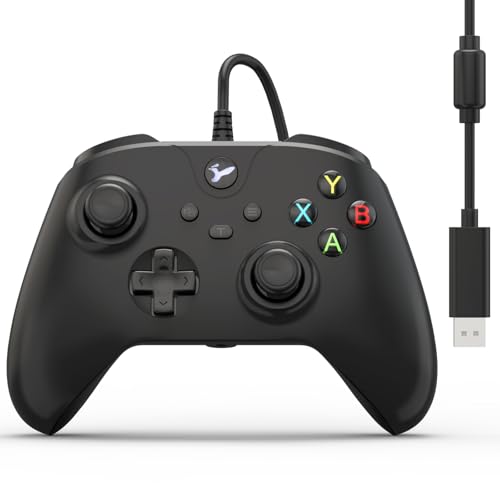 Wired Controller for Xbox One, Wired Xbox one USB Gamepad Controller Compatible with Xbox One/S/X/PC Windows 10/11 with 3.5mm Headset Audio Jack(Black)