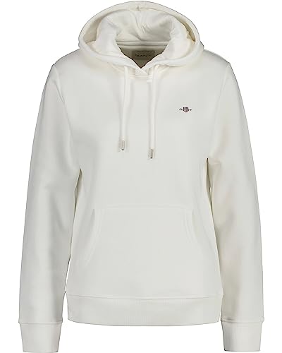 GANT Damen Rel Shield Hoodie Kapuzenpullover, Eggshell, M EU
