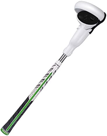 Amavasion VR Golf Club Handle Accessories Compatible with Meta/Oculus Quest 2 Enhance Immersive VR Game Experience (White/Green)