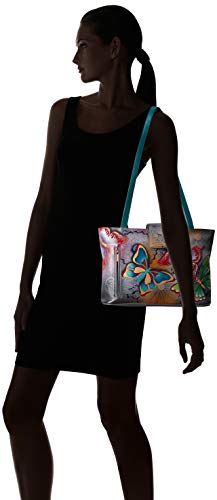 Bolso tote mediano de cuero genuino pintado a mano para mujer miniatura 6
