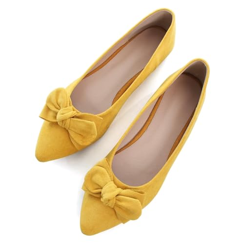 Image of TN TANGNEST Women Fashion Bowknot Flats Comfort Pointed Toe Dress Shoes
