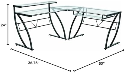 Z-Line Designs Belaire Glass L-Shaped Computer Desk