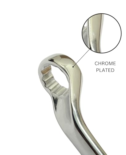 Image of Tata Agrico Ring Spanner (18 x 19) mm Matte Finish Chrome Vanadium Steel Shallow Offset Ring Spanner Set Anti-Slip & Anti-Corrosion