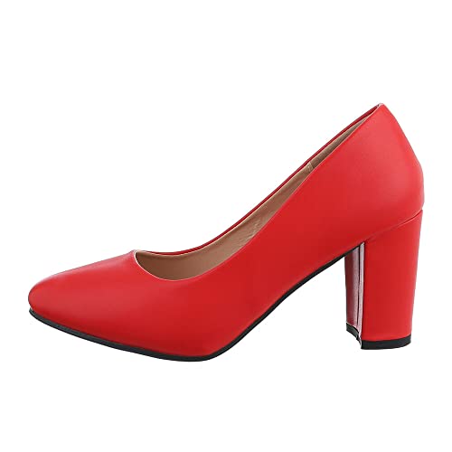 Ital Design Damenschuhe Pumps High Heel Pumps, CIC-49-, Kunstleder, Rot, Gr. 41 Cover