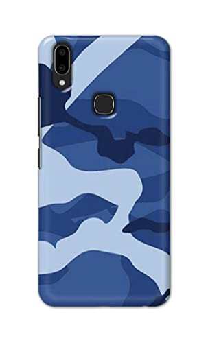 Image of Printed Hard Back Cover Case for Vivo V9 | V9 Youth | Vivo Z1 | Vivo Y89 Back Cover (Army Blue Pattern) -1302