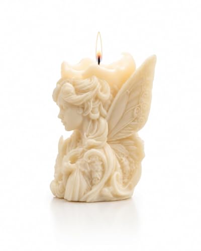 Beautiful Soy Wax Candles for Home Decor, Elegant White Aesthetic Candle for Bathroom, Living Room & Bedroom, Long Burning Scented Decorative Diwali Gift (Fairy Angle Candle) Deal