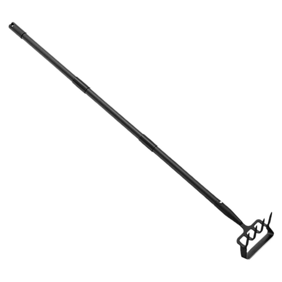 Azada de Estribo Negra de Acero Inoxidable para Desmalezar | Rastrillo Pequeño de Jardín, Herramienta Manual para Labrar y Plantar, Mejora la Eficiencia en Tareas de Jardinería