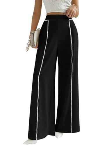 Image of GRECIILOOKS Trousers for Woman | Womens High Rise High Waist Flared Korean Style | Formal Pant for Women Office Wear| Track Pants for Womans Elegant for College & Events (Available in Plus Size)