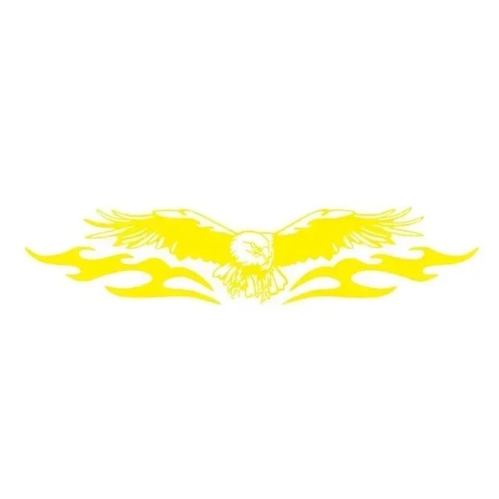 3pcs The Eagle Fire Totems Car Sticker DIY Hood Vinyl Decals Accessories Sports Wings Car Racing Stripes(Yellow,80X25CM)