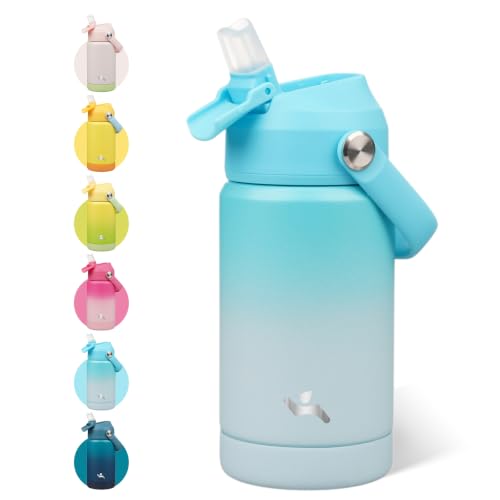 Image of Konokyo 12 oz Insulated Stainless Steel Sports Water Bottle with Straw Lid