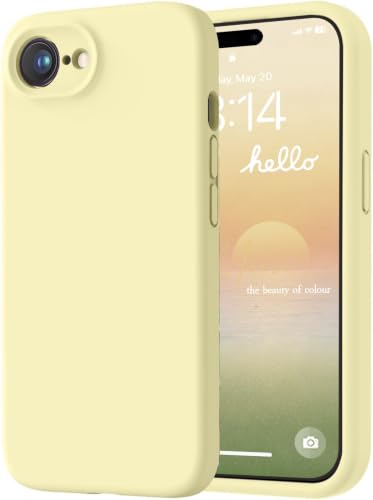 Image of LOVE 3000 Designed for iPhone 16e /17e Case, Premium Silicone with [Soft Anti-Scratch Microfiber Lining] Shockproof Protective Phone Case for Men Women Girls 6.1 inch, Creamy Yellow